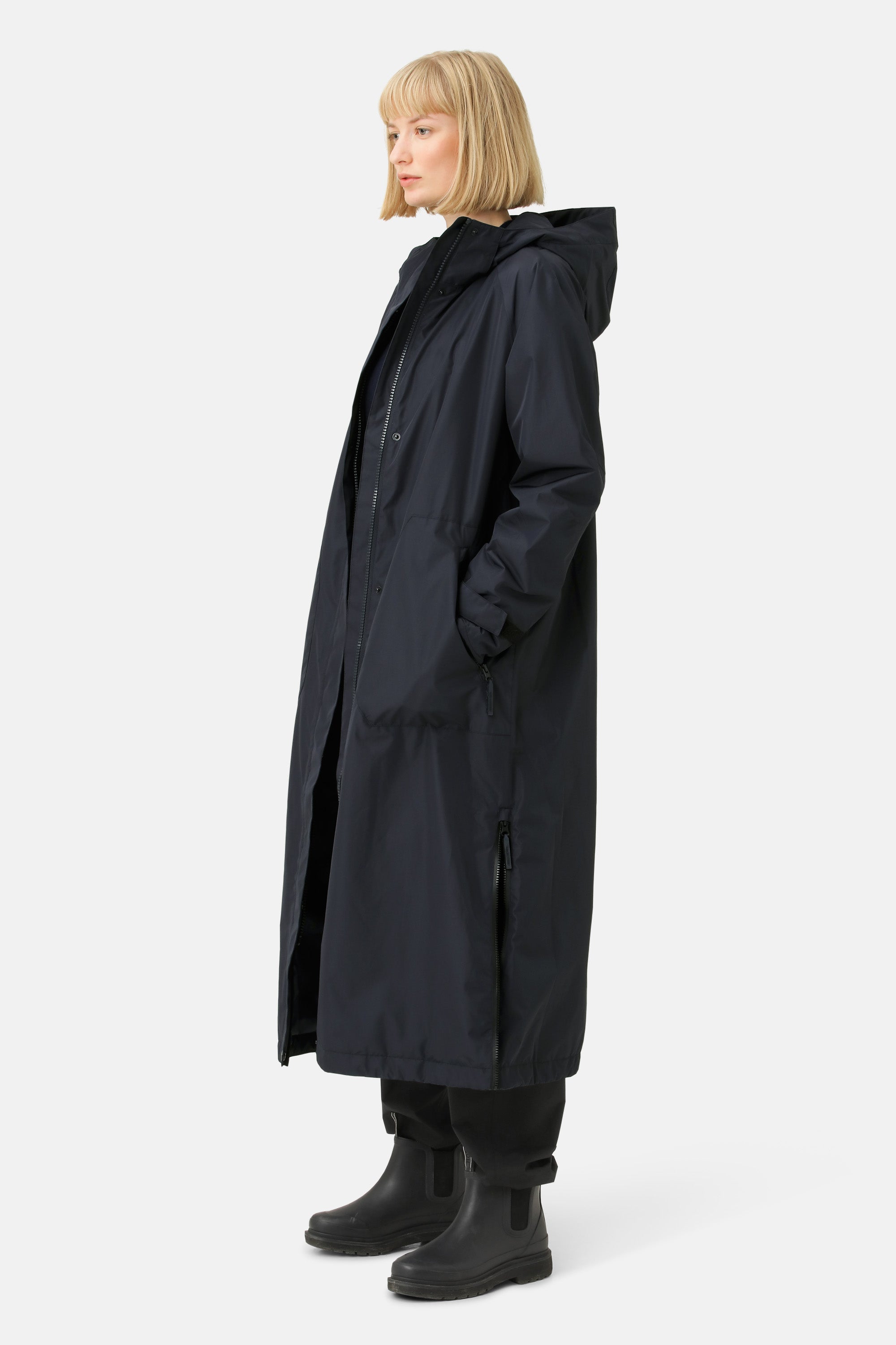 Ilse Jacobsen Hornbæk Rain Eco Finished long Raincoat Raincoat 660 Dark Indigo
